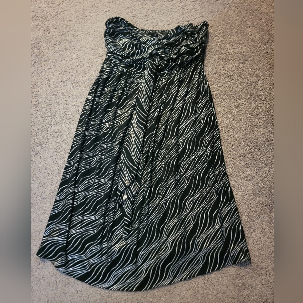 Express Strapless Black and Silver Dress